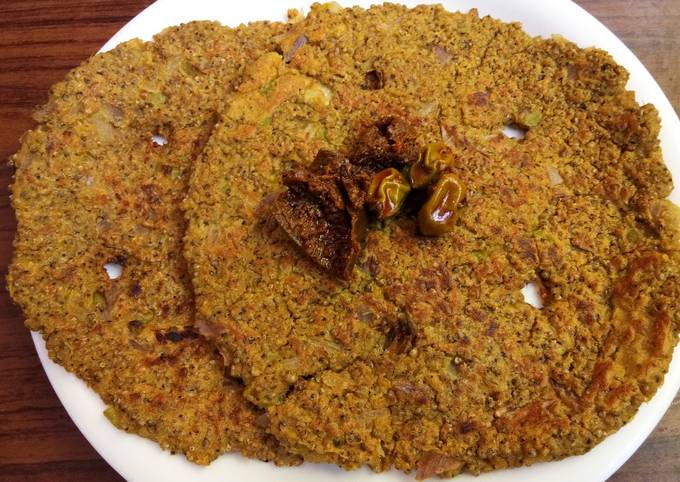 Sprouted whole Bajra Thalipeeth