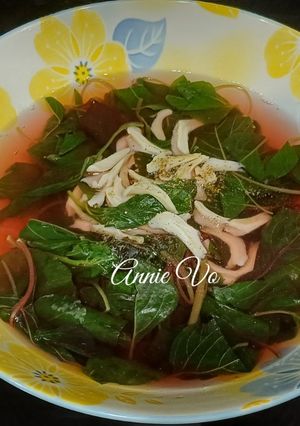 Hình của món Canh rau dền nấu cá cơm.