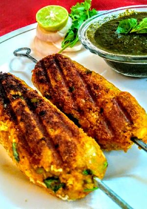 A picture of Vegateble seekh kebab.
