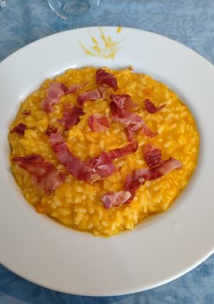 A picture of Pumpkin and Speck Risotto.