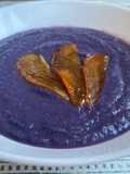 Crema de col lombarda i pera