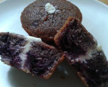 Without Fail Serving Recipe Blueberry muffins with cream cheese filling Most Delicious