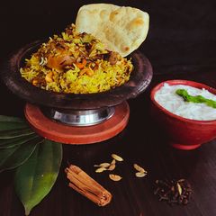 A picture of Traditional Kerala Chicken Dum Biriyani.