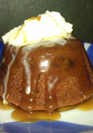 A picture of Sticky date pudding with butterscotch sauce.