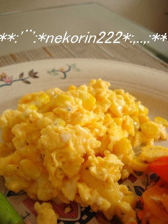 A picture of Just Mix for 3 Minutes Scrambled Eggs with Corn.