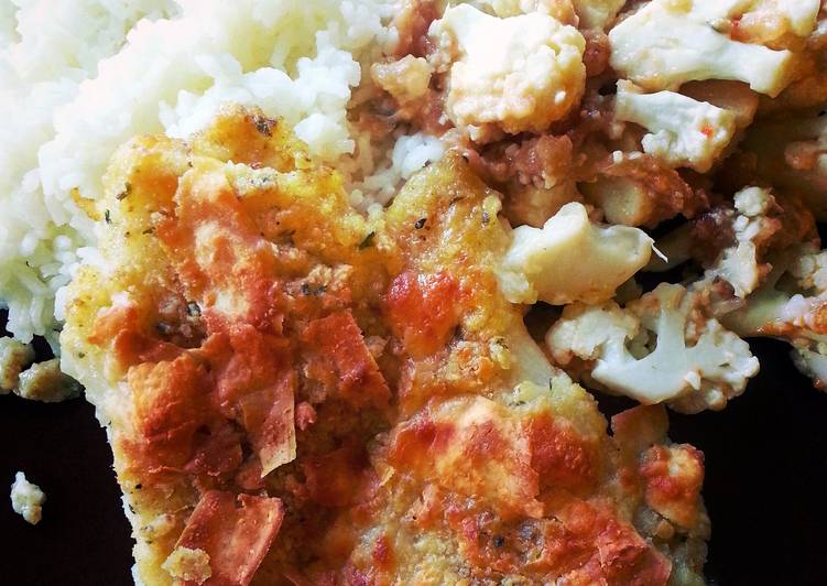 Step-by-Step Guide to Make Speedy Roasted cauliflower and fish dinner.