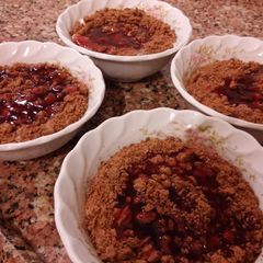 Cherry juice pudding with chocolate biscuits A picture of Cherry juice pudding with chocolate biscuits.