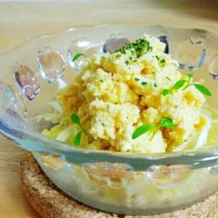 A picture of Simple Okara & Egg Salad in the Microwave.