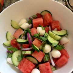 A picture of Cucumber And Watermelon Salad.
