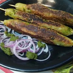 A picture of Peas sweet potato seekh kabab.