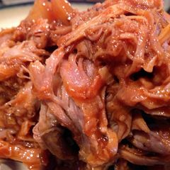 A picture of Dr. Pepper Pulled Pork in the Slow Cooker.