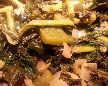 Easy Serving Recipe Braised Kale  Turnip Greens Delicious Nutritious
