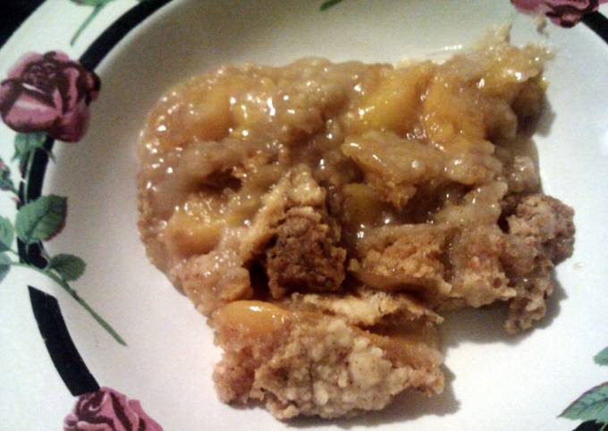 Easy Cake Peach Cobbler