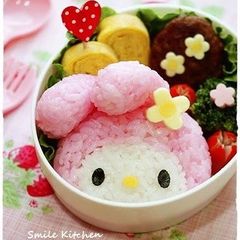 A picture of My Melody Onigiri Character Bento.