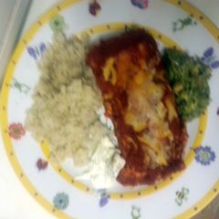 A picture of shredded chicken burritos.