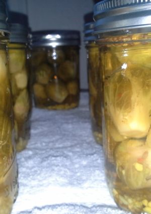 A picture of Pickled Brussel Sprouts.