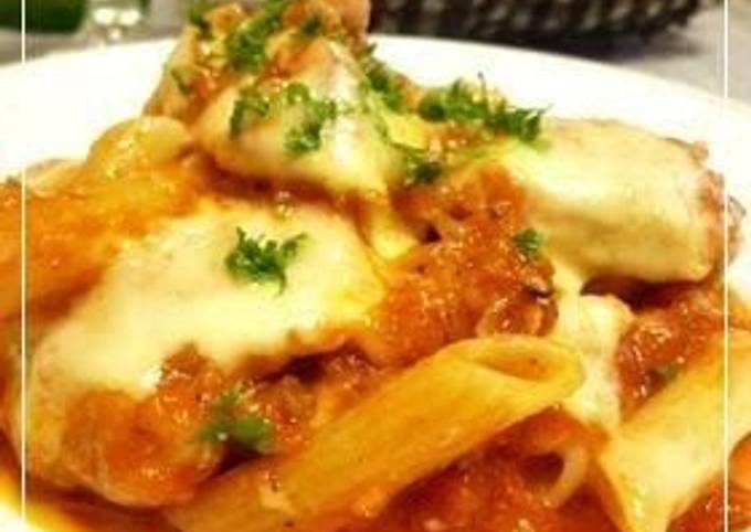 Recipe of Mario Batali Chicken Simmered in Tomato Sauce with Cheese and Penne