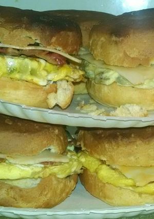 A picture of Bacon egg & cheese biscuits.