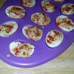 A picture of Creamy deviled eggs.