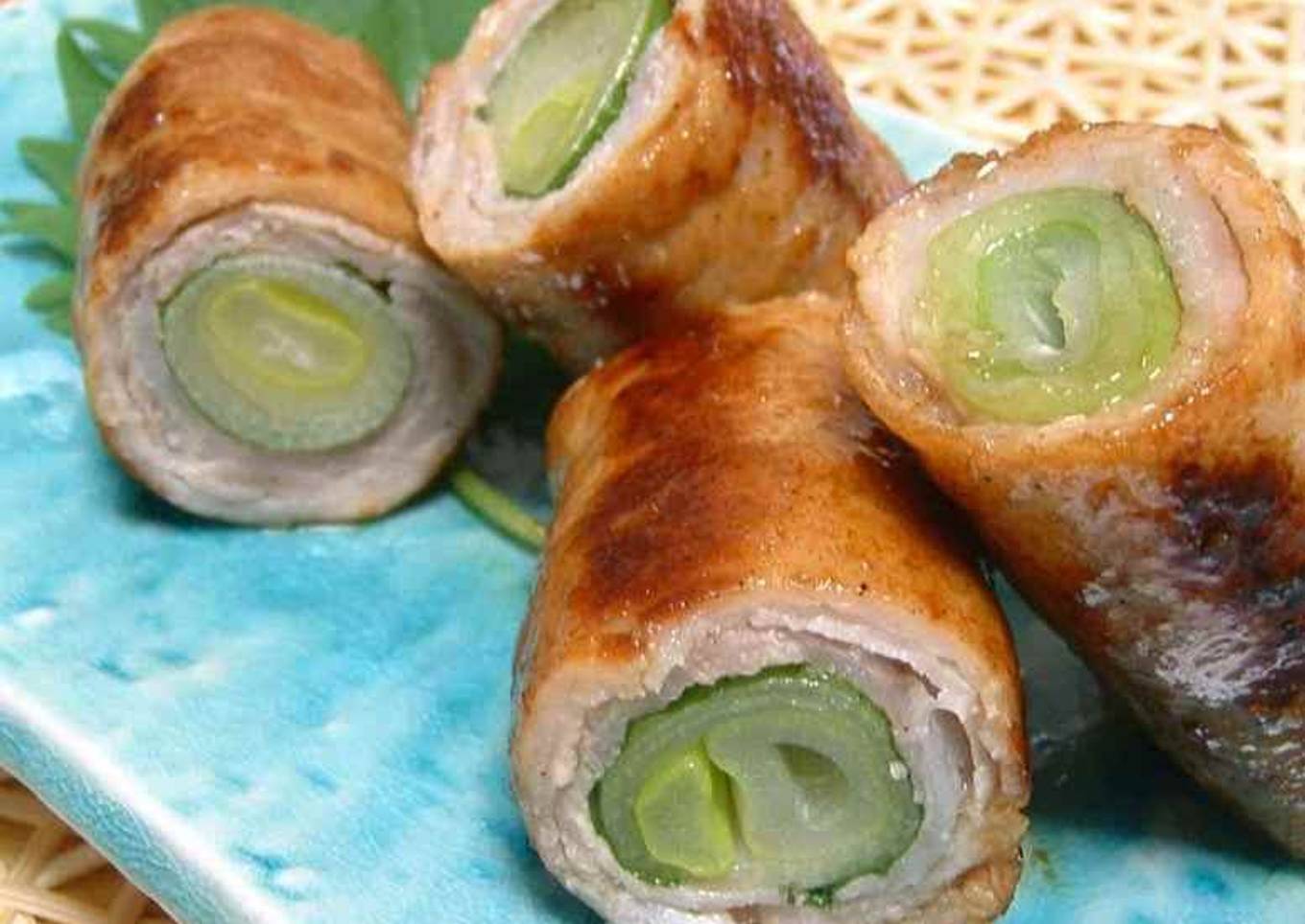 Leek & Shiso Pork Wraps with Soy Sauce and Butter