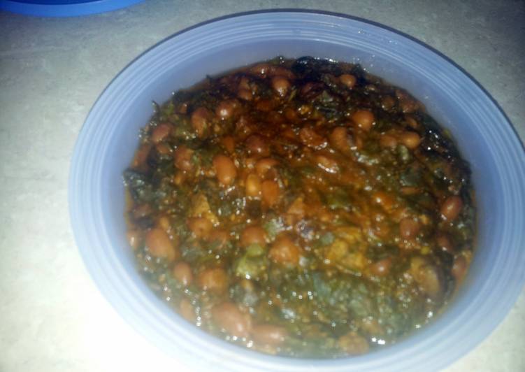 Simple Way to Make Any-night-of-the-week Spinach, Liver n Bean pot