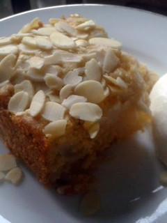 A picture of Pear, Almond and Semolina Cake.
