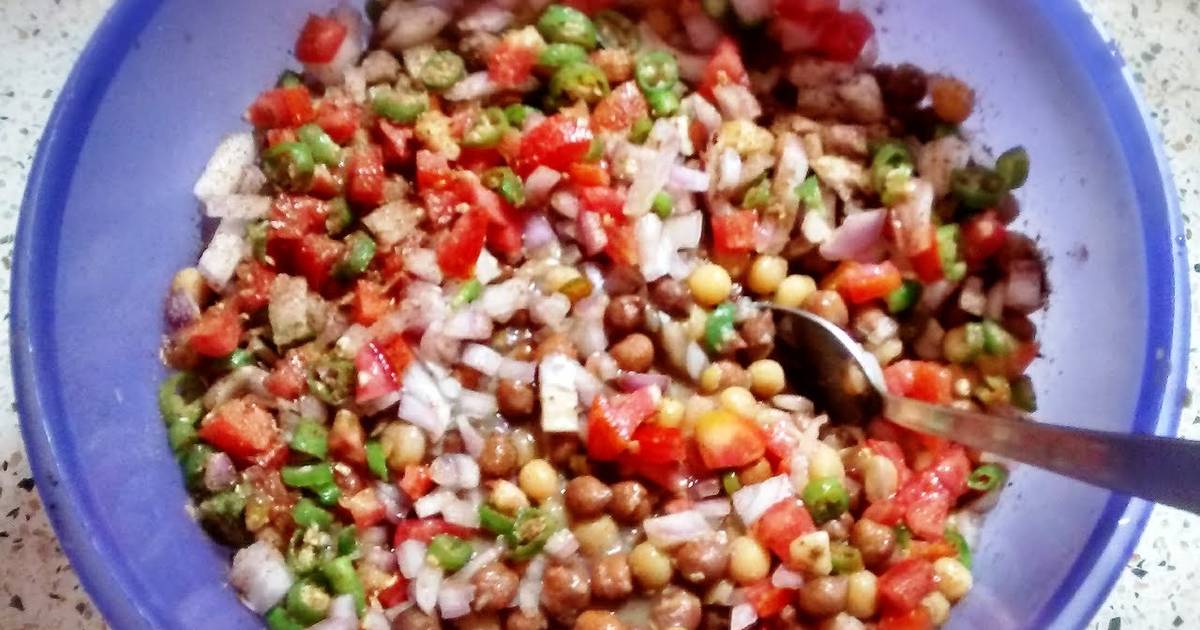 Chick pea & yellow pea chaat (Indian style) Recipe by Mia Chan Cookpad