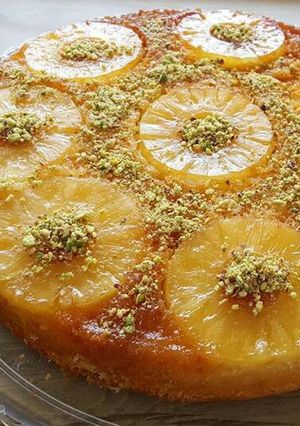 صورة لوصفة كيكة الأناناس المقلوبة بطريقة الشيف الأنيقة سلافة جواهري😘😘