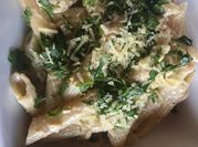 A picture of chicken penne pasta