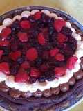 Marquise de chocolate y frutos rojos