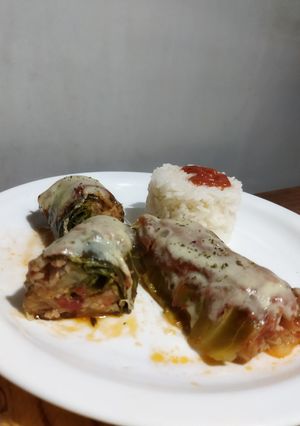 Una foto de Rollos de Repollo 🥬 Con Timbal de Arroz 😋✌🏼🇺🇾