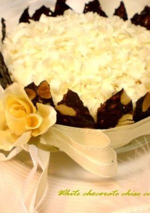 A picture of White Chocolate New York Cheesecake.