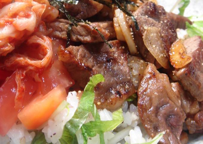 Easiest Way to Prepare Super Quick Homemade Café Lunch at Home: Steak Rice Bowl