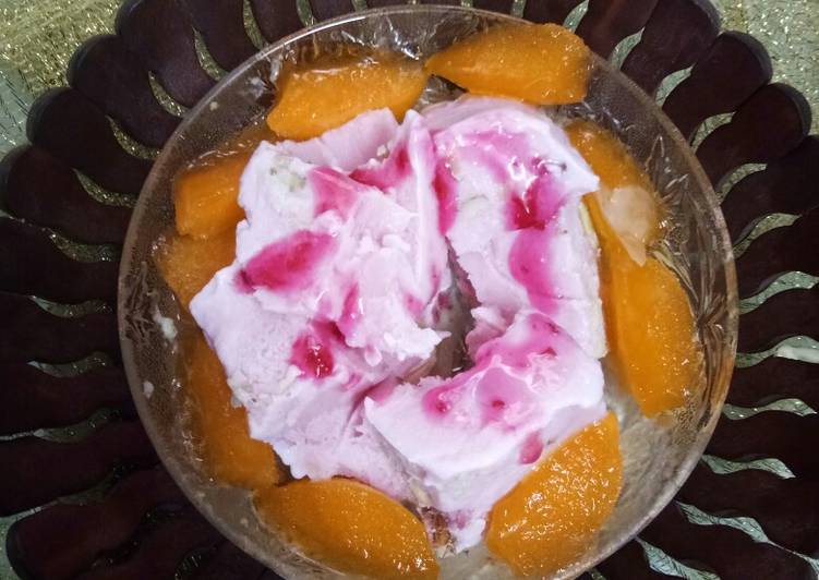 Steps to Prepare Homemade Custard orange jelly ice cream