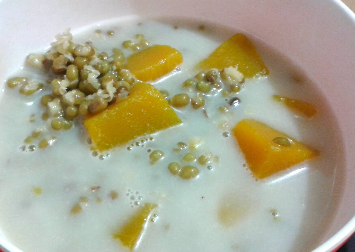 Kolak kacang hijau+labu kuning