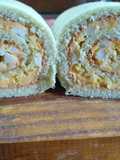 Pionono de crema de cheddar y huevo