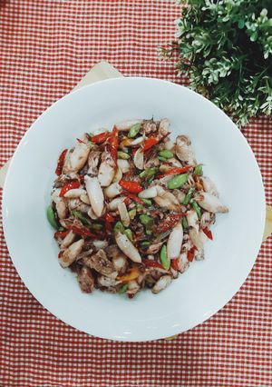 Foto resep Oseng cumi asin pete