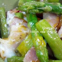 Asparagus and Bacon with Soft Set Eggs A picture of Asparagus and Bacon with Soft Set Eggs.