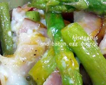 The New Way Cooking Recipe Asparagus and Bacon with Soft Set Eggs Savory Delicious