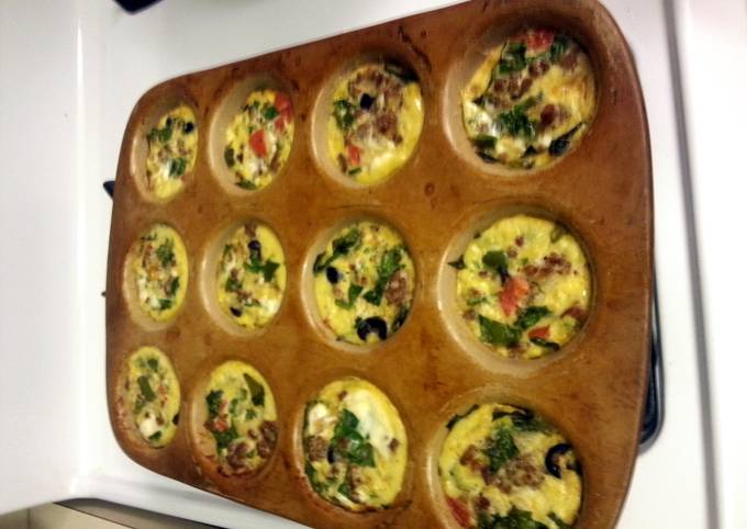 Sausage and Spinach Cupcake Quiches