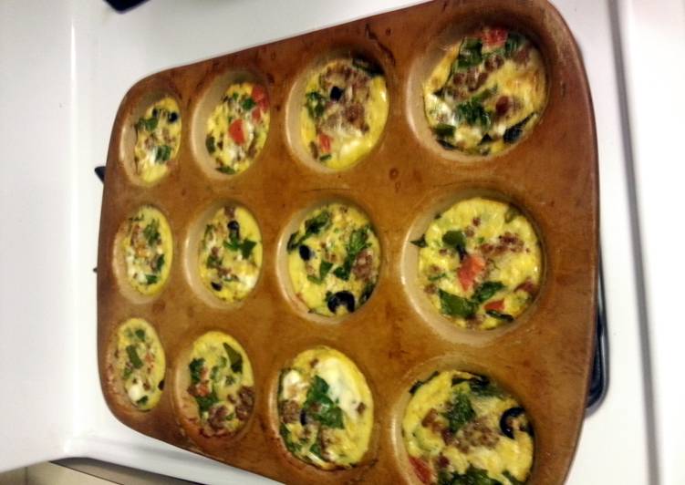 Sausage and Spinach Cupcake Quiches