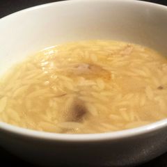 A picture of Pigeon and Pasta Soup.