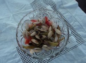Una foto de Nopales asados con pepitas bien a lo ranchero Mexicano