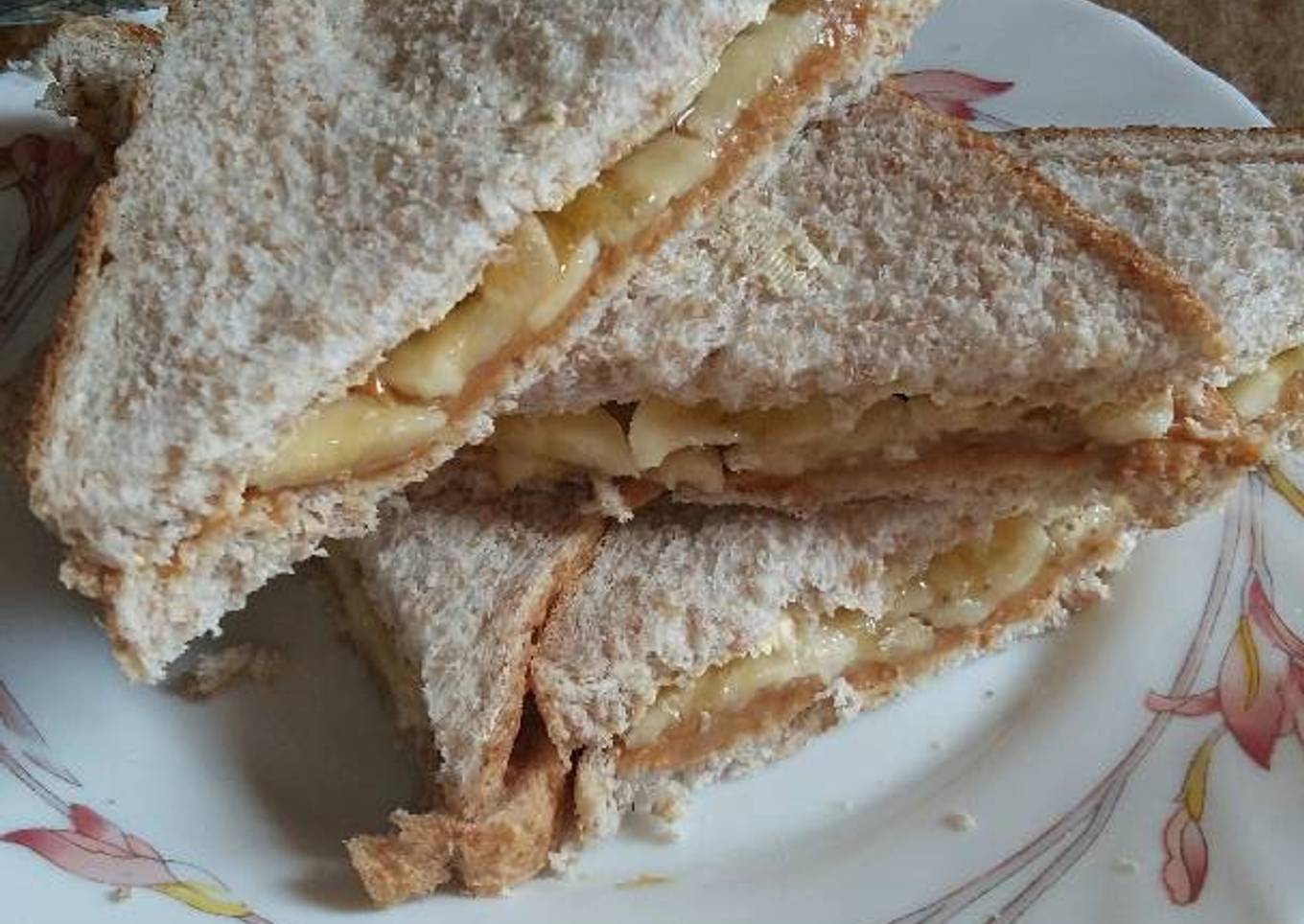 Giant sliced banana sandwich