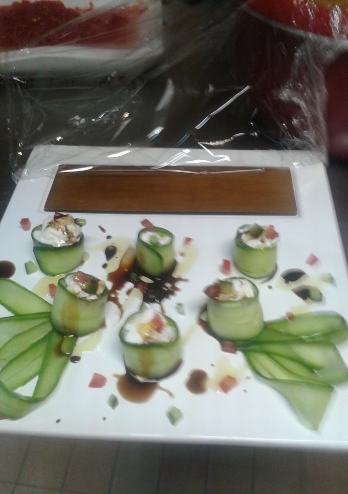 A picture of Stuffed cucumber.