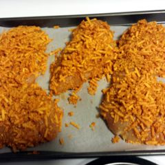 A picture of Doritos Cheddar Baked Chicken.