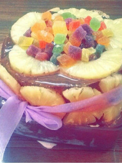 A picture of Yummilicious double-layer cake.