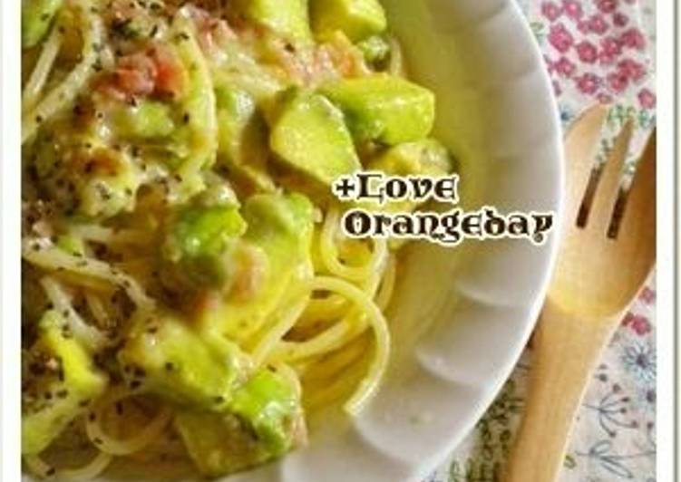 Recipe of Super Quick Homemade Avocado Cream Pasta with Umeboshi Pickled Plums
