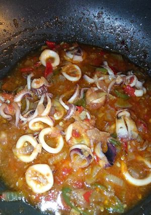 Foto resep Cumi saos padang🐙