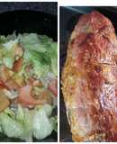 Peceto al horno con ensalada